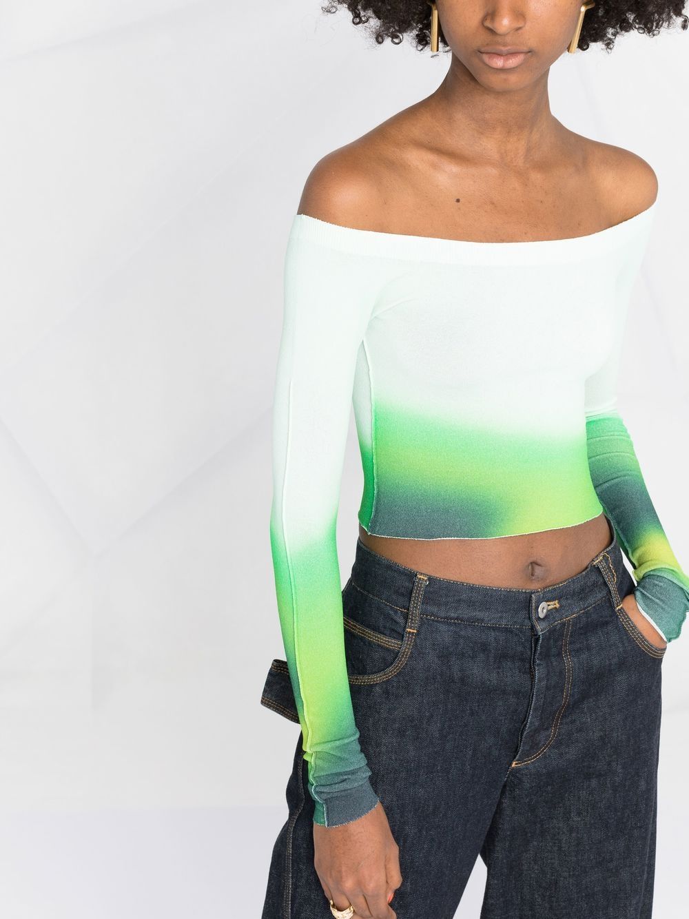 Off-White off-shoulder gradient style top Women