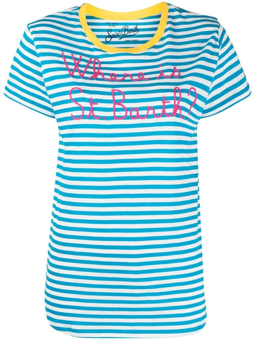 

MC2 Saint Barth embroidered slogan T-shirt - Blue