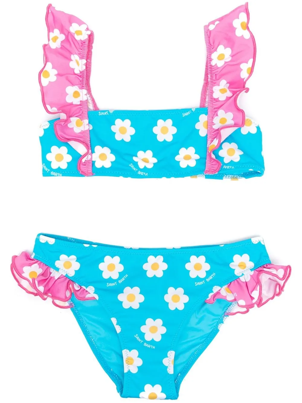 

MC2 Saint Barth Kids bikini con estampado floral - Azul