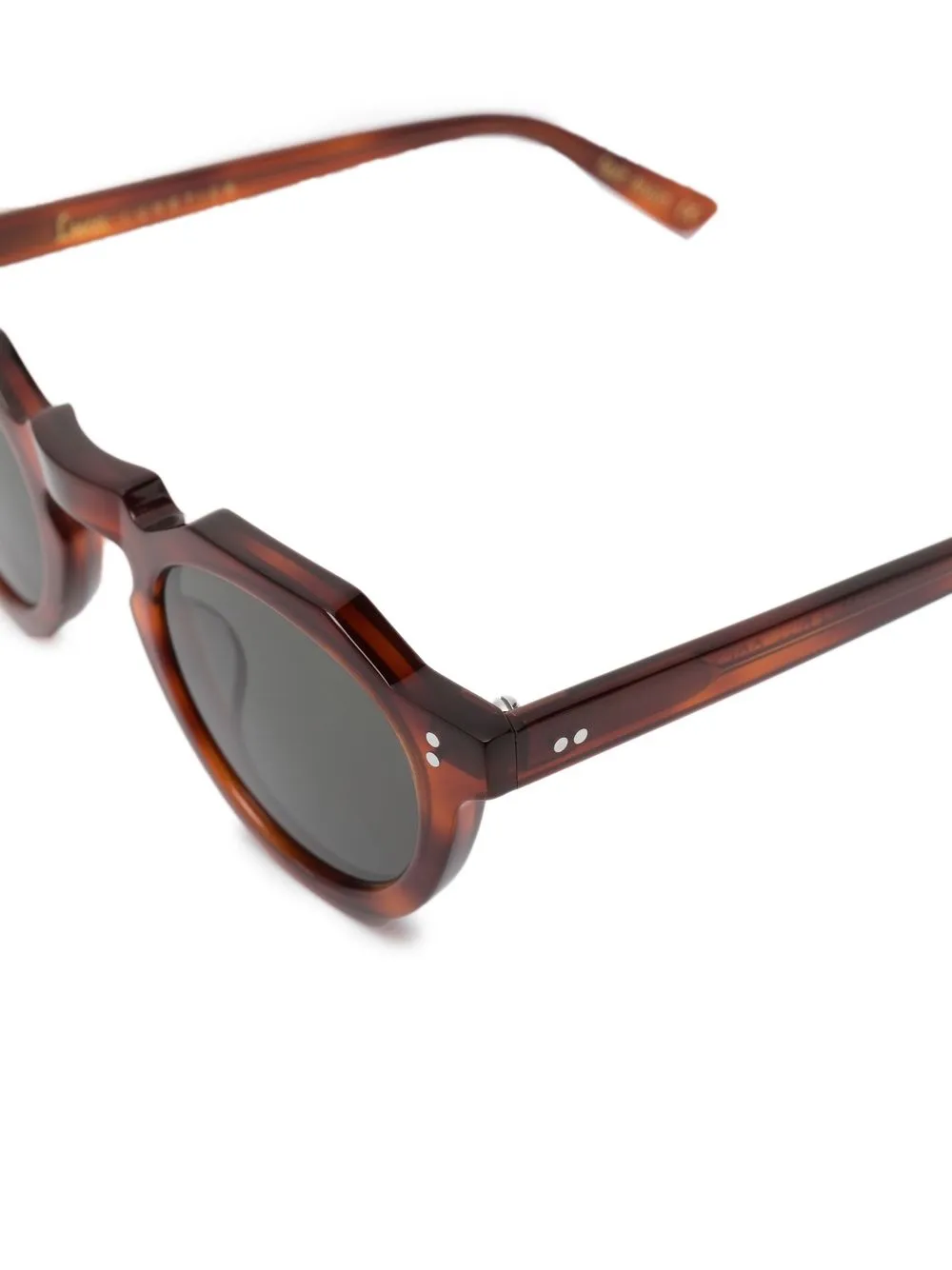  Lesca Sonnenbrille Mit Rundem Gestell   Braun 
