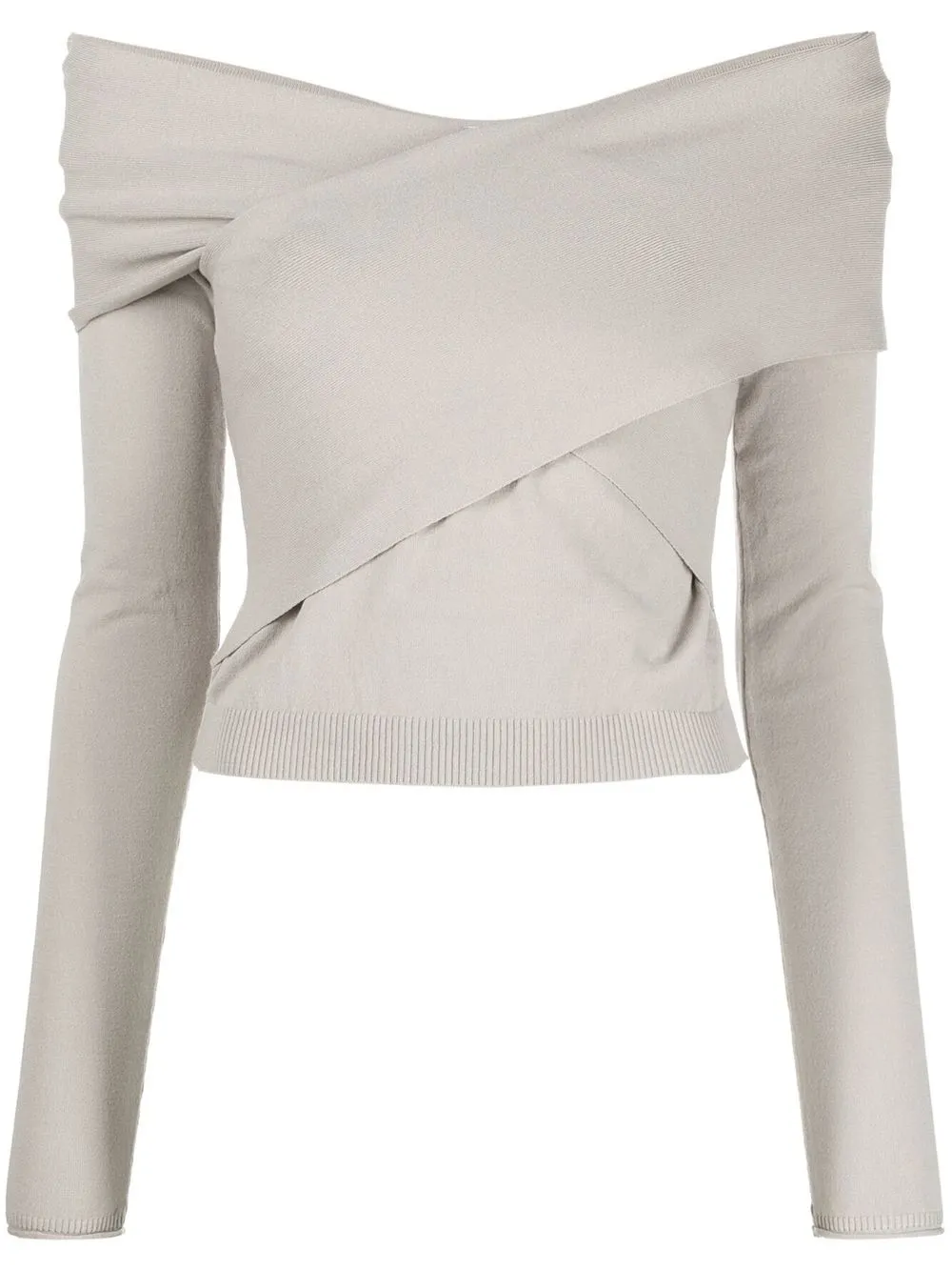 

Patrizia Pepe off-shoulder long-sleeve top - Grey