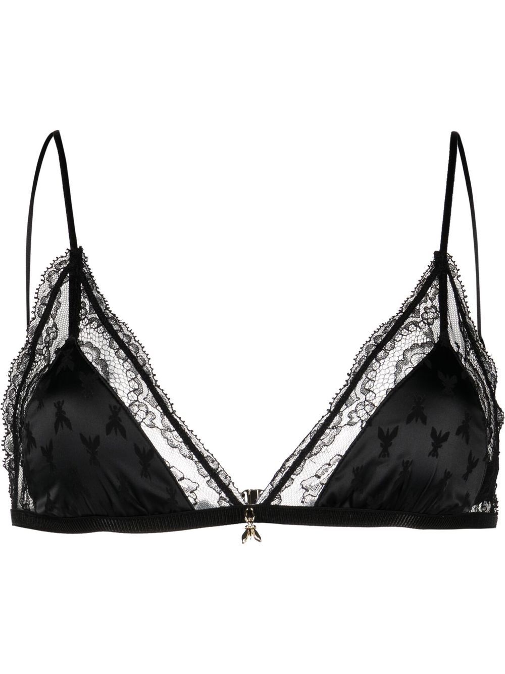 

Patrizia Pepe lace-trimmed triangle bra - Black