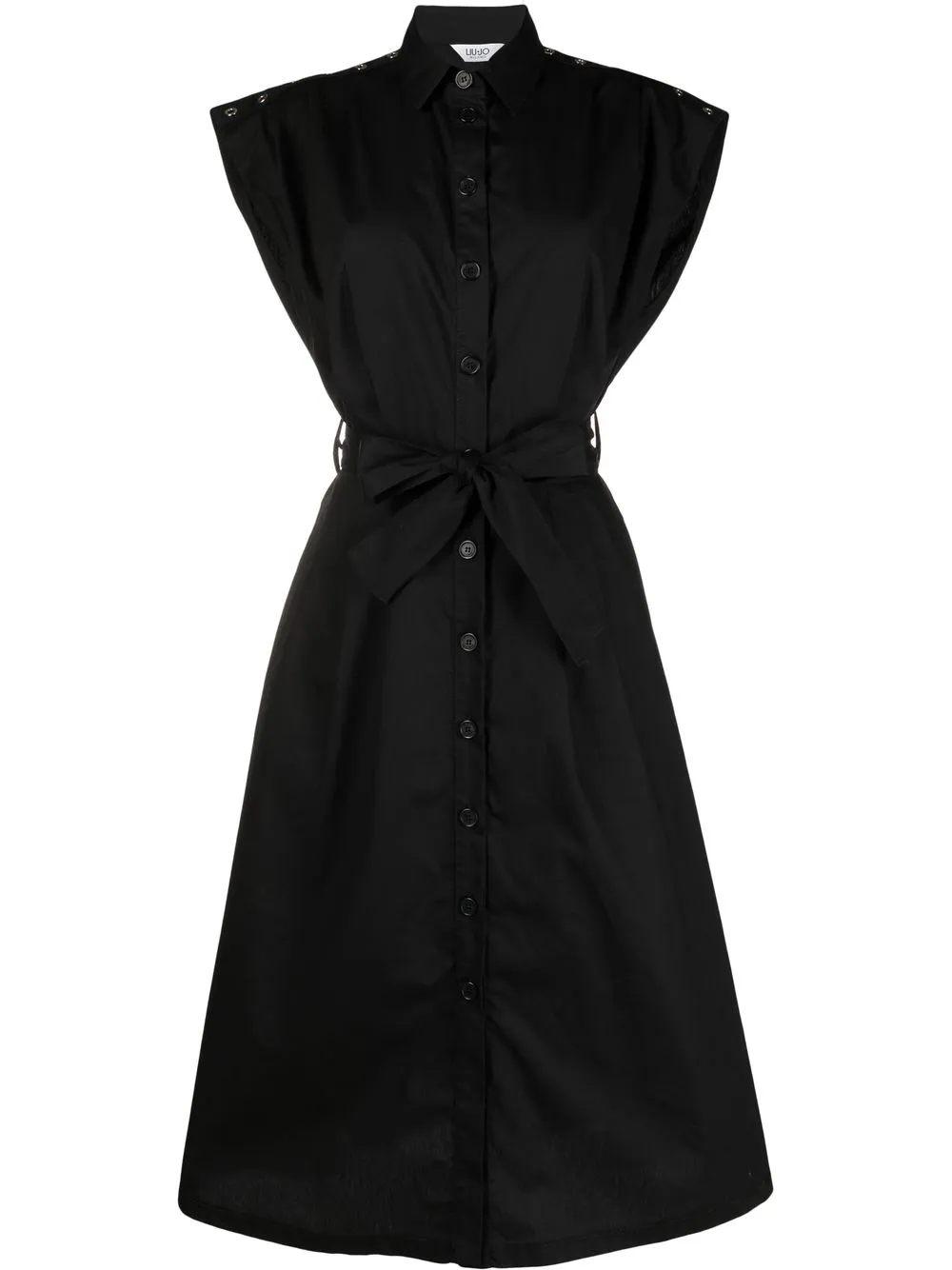 

LIU JO vestido con botones y lazo en la cintura - Negro
