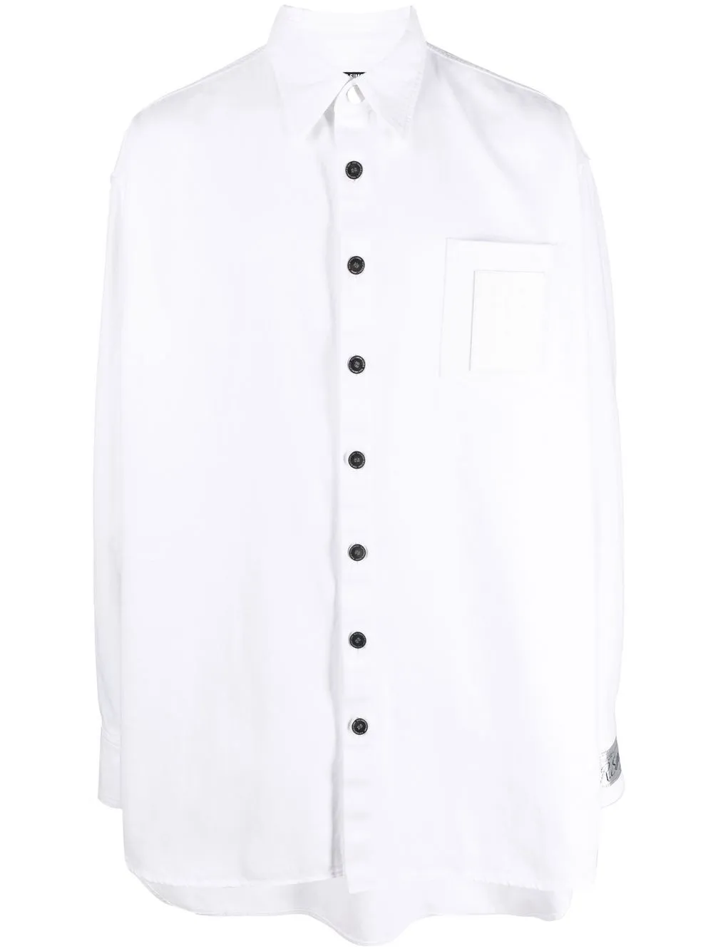 Raf Simons Denim Long-sleeve Over-shirt In White