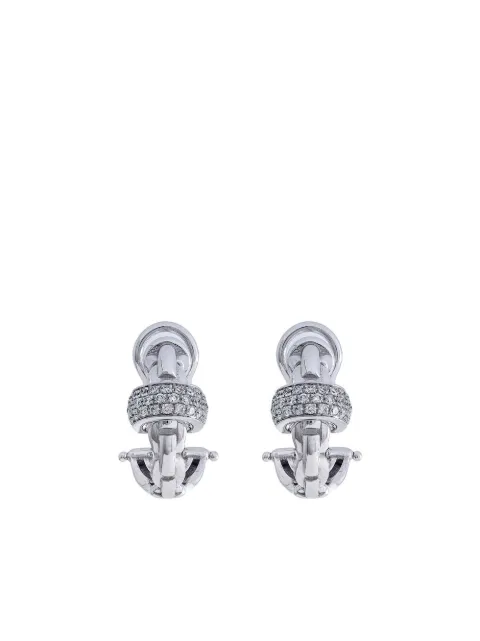 FOPE créoles en or blanc 18ct serties de diamants