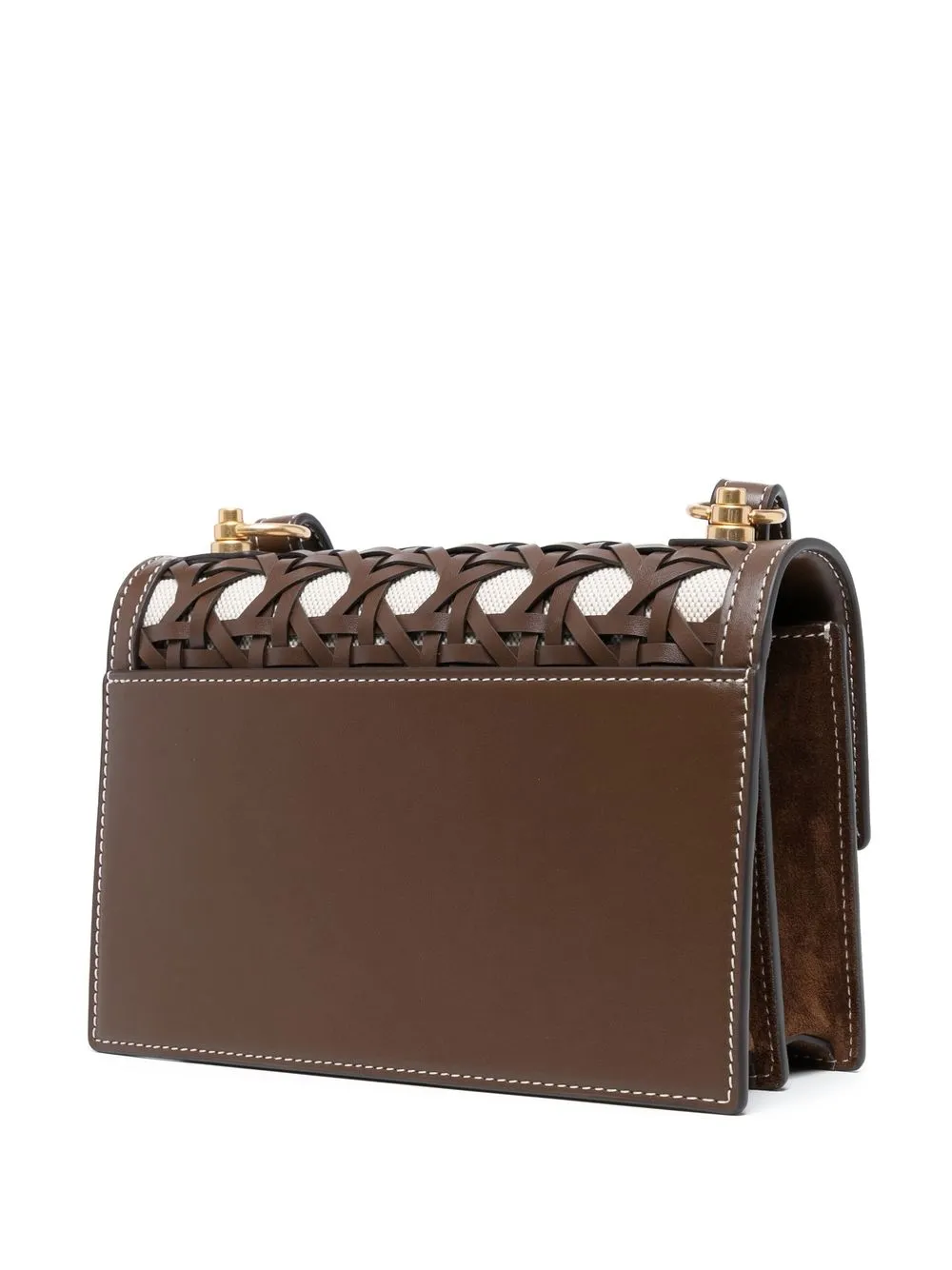 Tory Burch Miller Basketweave Shoulder Bag In Brown ModeSens