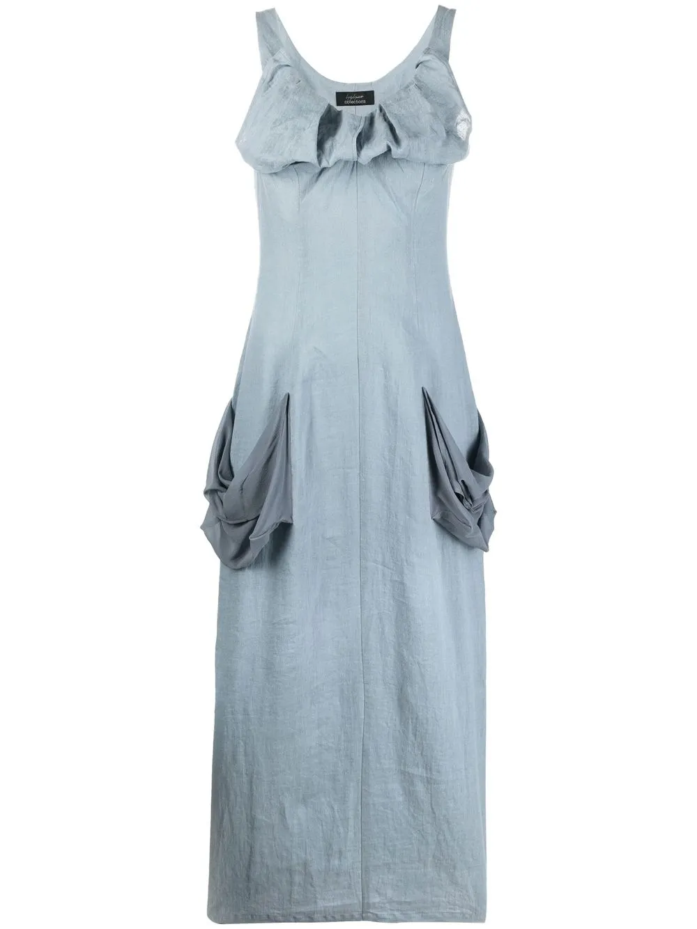 

Yohji Yamamoto vestido midi con bolsillo - Azul