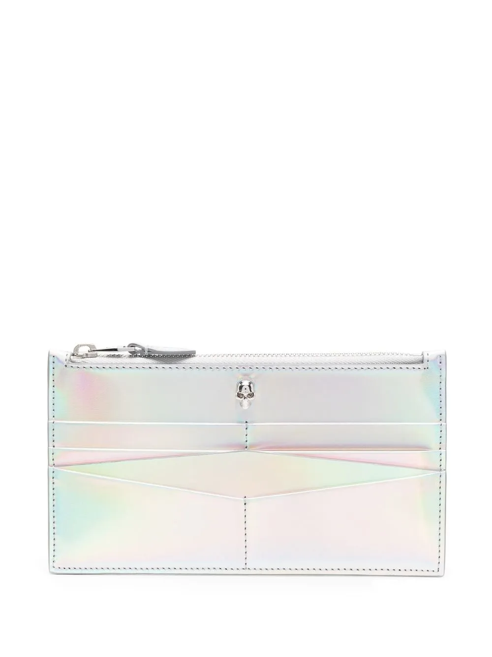 

Alexander McQueen cartera con cierre y logo - Gris