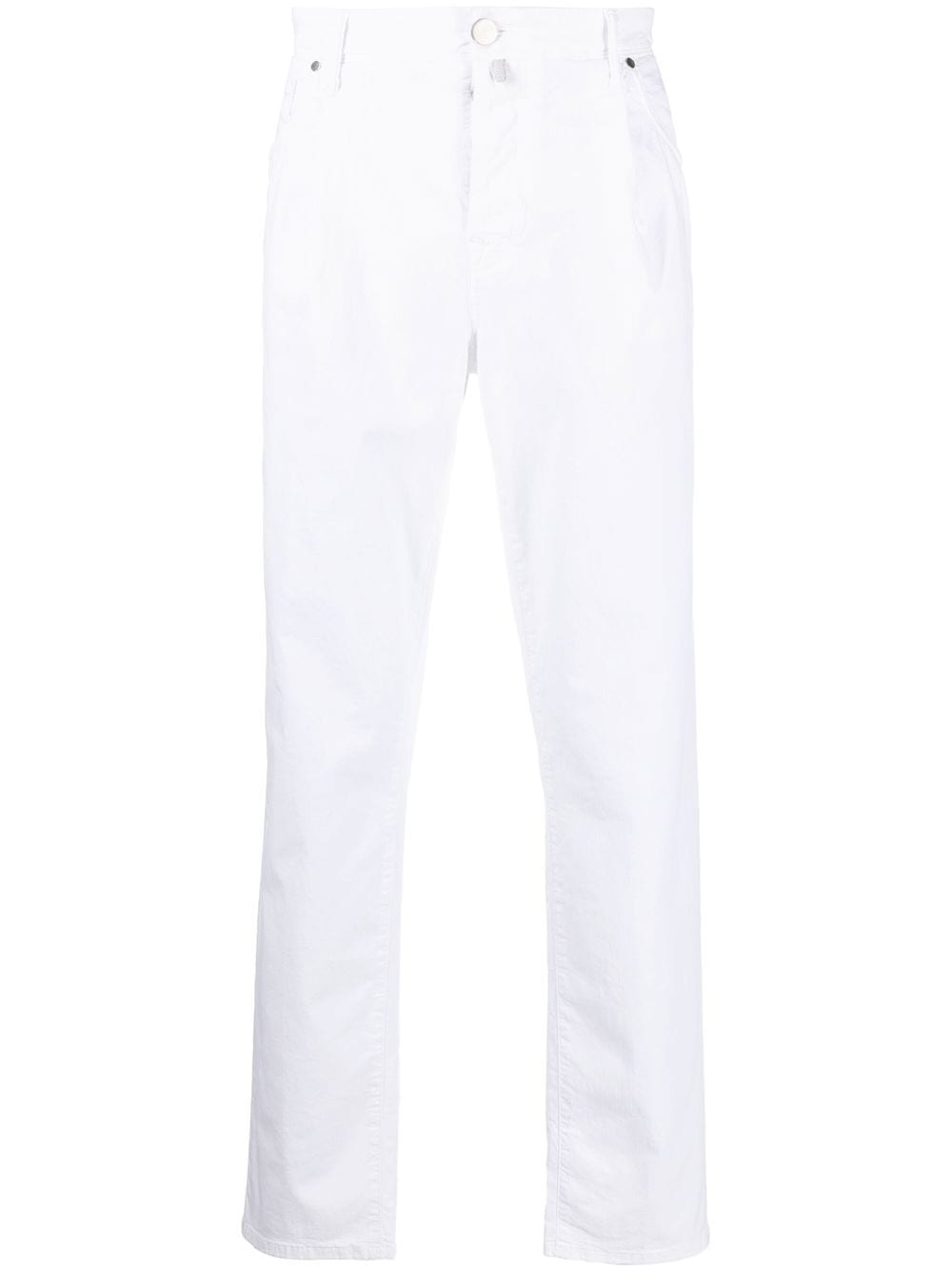 incotex pantalon droit à détails plissés - blanc