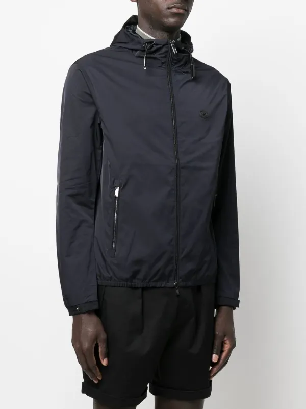 Emporio Armani water-repellent Hooded Jacket | Blue | FARFETCH IN