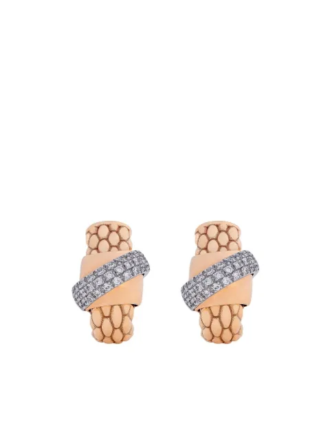FOPE boucles d'oreilles en or rose 18ct serties de diamants