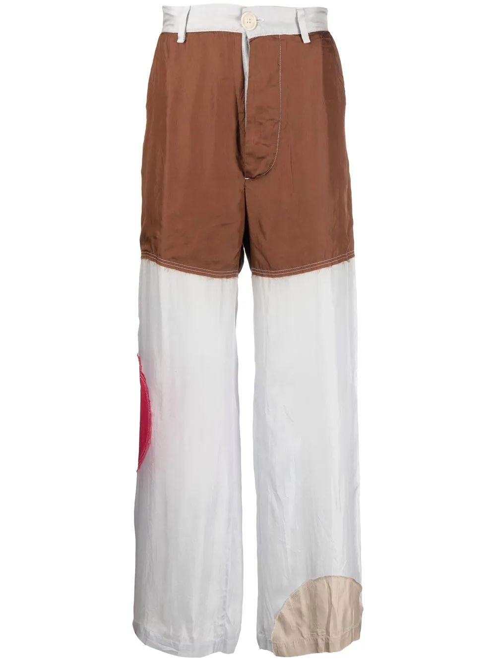 

Edward Cuming panelled straight-leg trousers - Brown