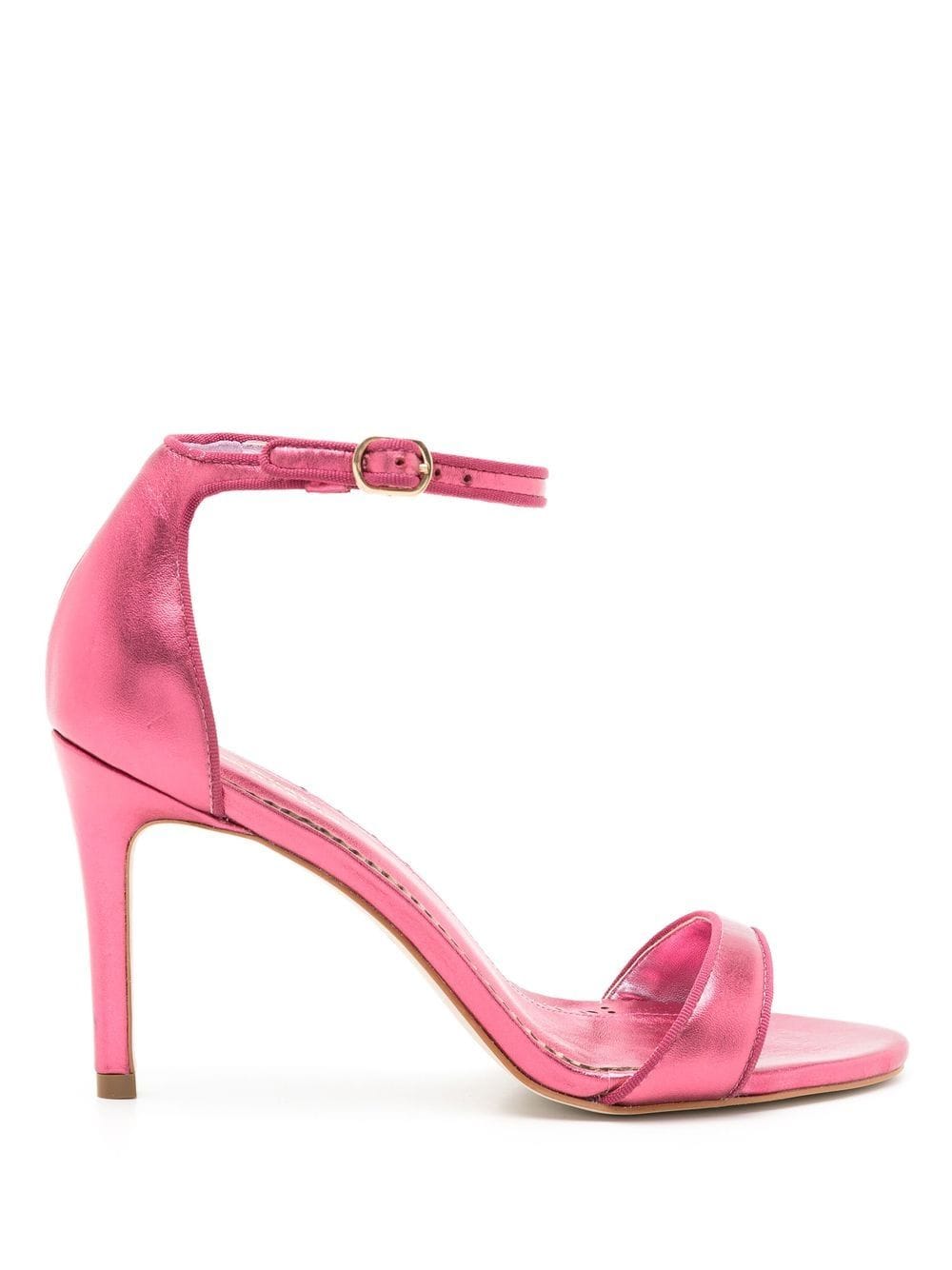 Sarah Chofakian Joy Metallic 95mm Sandals In Pink