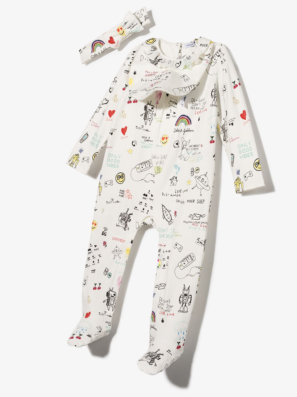 Dolce & Gabbana Kids Romper set met print - Wit