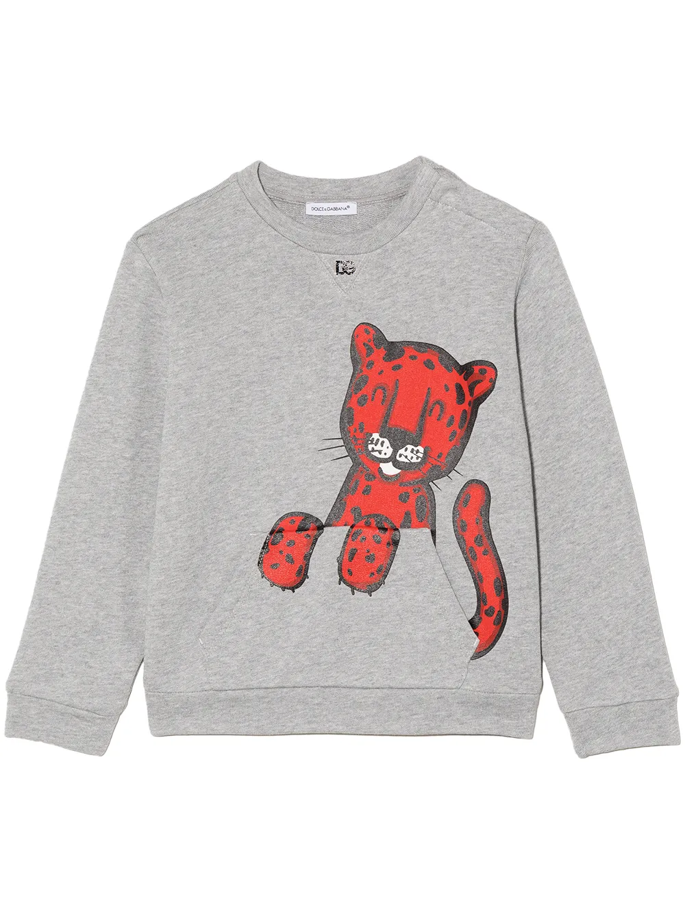 

Dolce & Gabbana Kids sudadera con tigre estampado - Gris