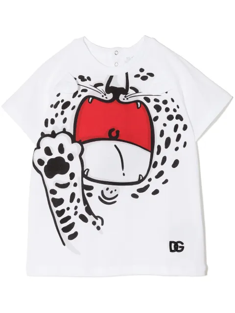 Dolce & Gabbana Kids mini-leopard cotton T-shirt