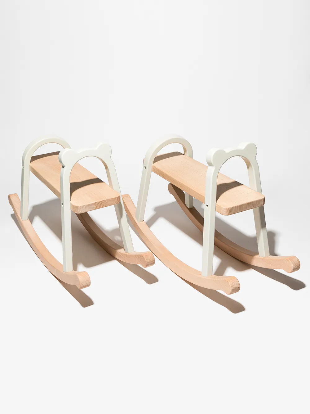 Liewood Kids' Two-tone Wood Rocking Horse In White