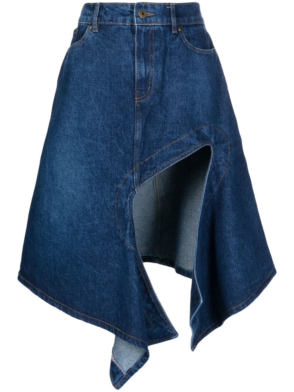 Y/Project Asymmetric Denim Midi Skirt - Farfetch