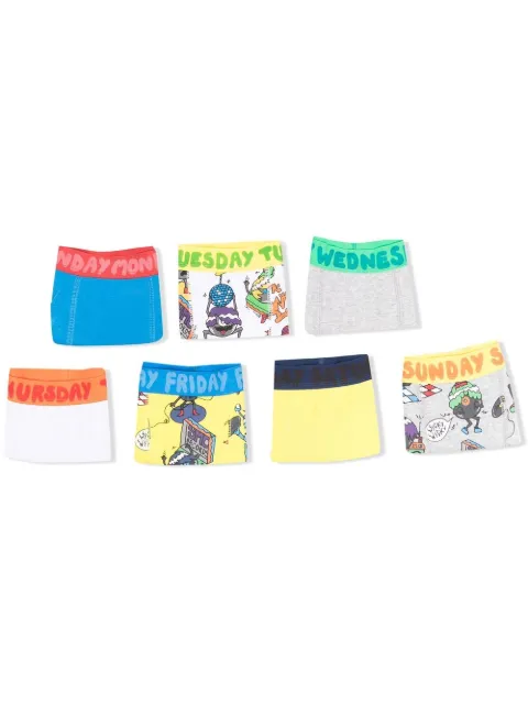 Stella McCartney Kids طقم لباس داخلي 7 قطع 'ميوزك مونستر ويك'