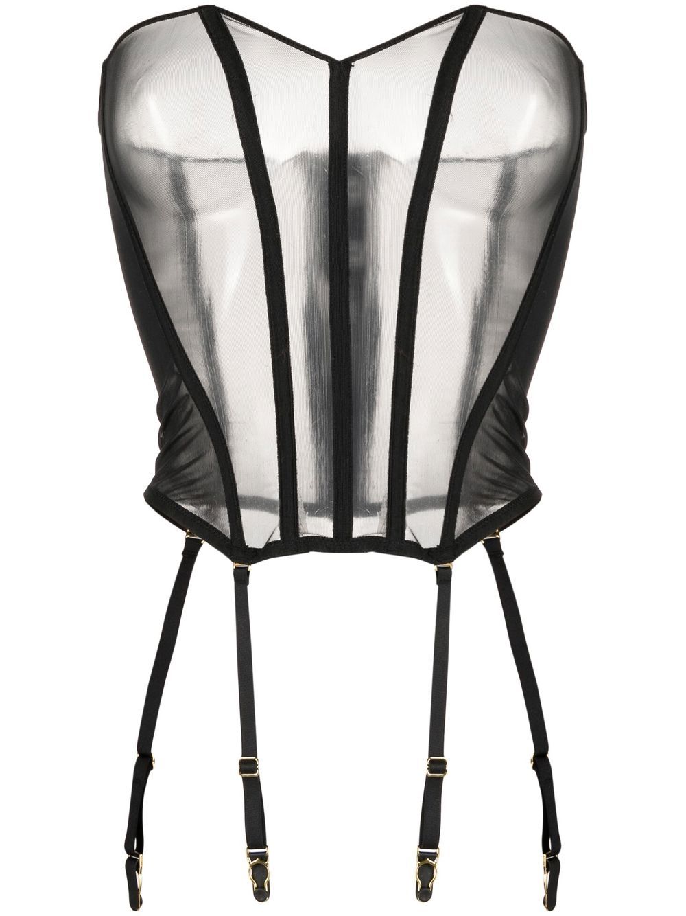 maison close corset l'amoureuse à porte-jarretelles - noir