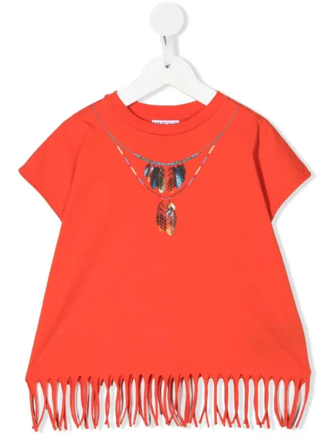 Marcelo Burlon County Of Milan Kids feather-necklace print T-shirt