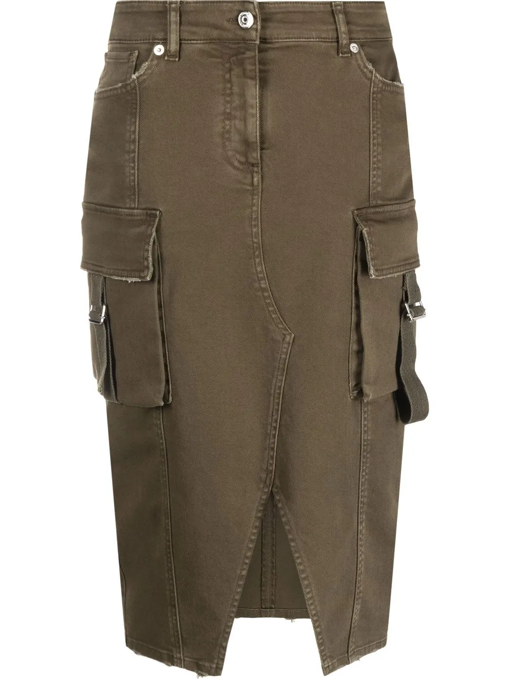 

Blumarine cargo-pocket denim midi skirt - Green