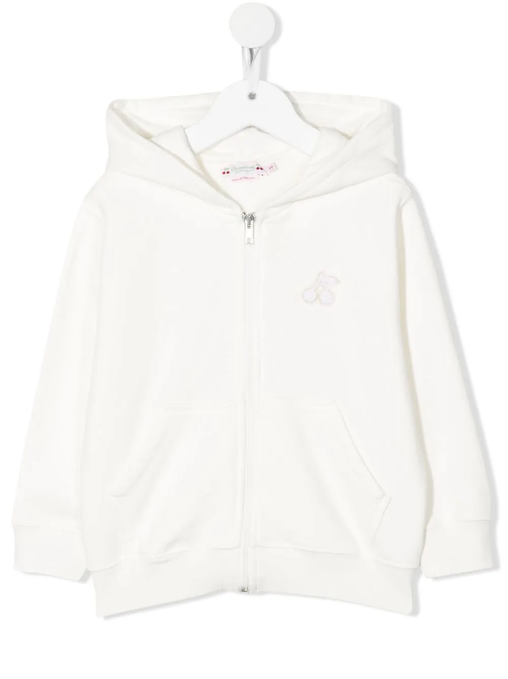 

Bonpoint hoodie con parche del logo y cierre - Blanco