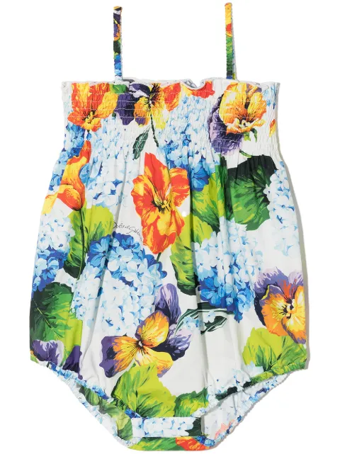 Dolce & Gabbana Kids بودي قطن بطبعة زهور
