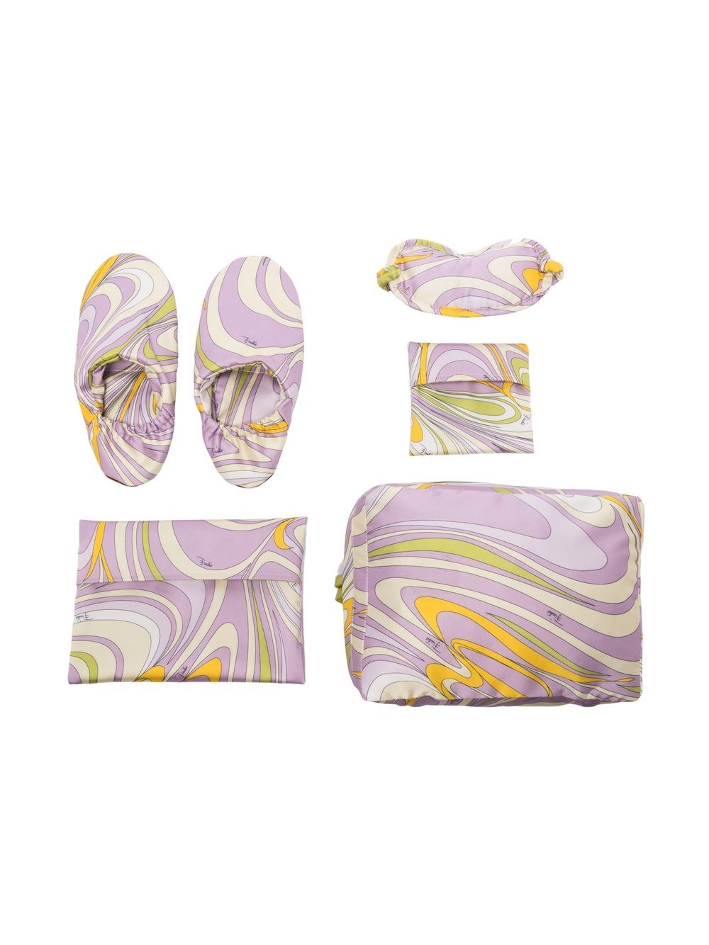Pucci Abstract-print Wash Bag Sleep Set In Purple