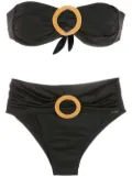 Brigitte ring-detail bandeau bikini set - Black