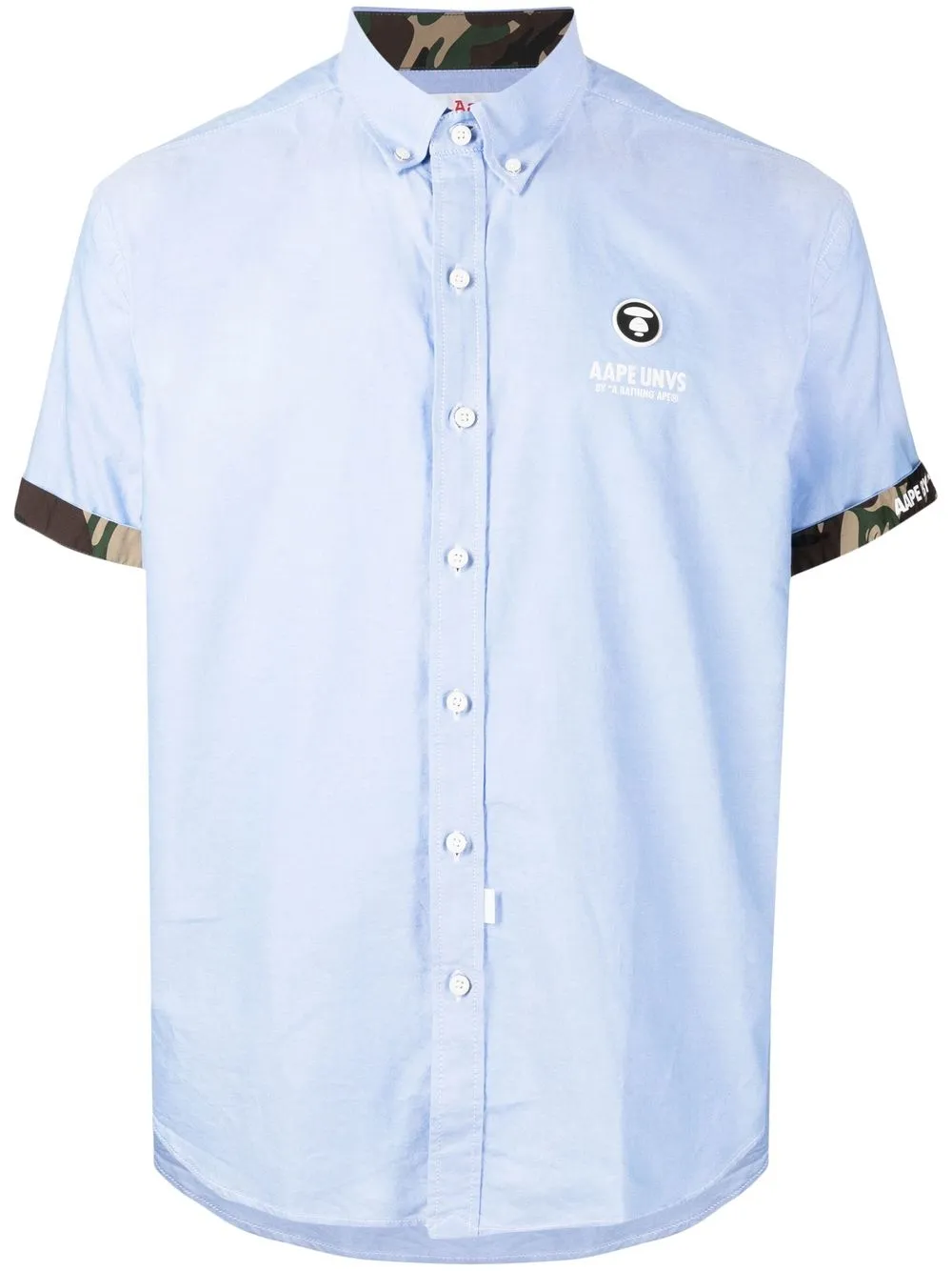 

AAPE BY *A BATHING APE® logo-patch short-sleeve shirt - Blue