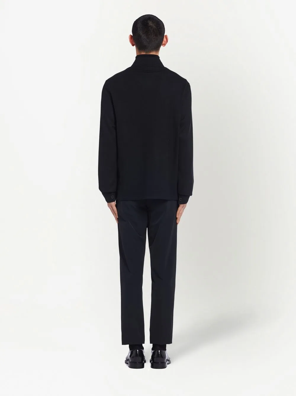 triangle-logo wool-blend shirt