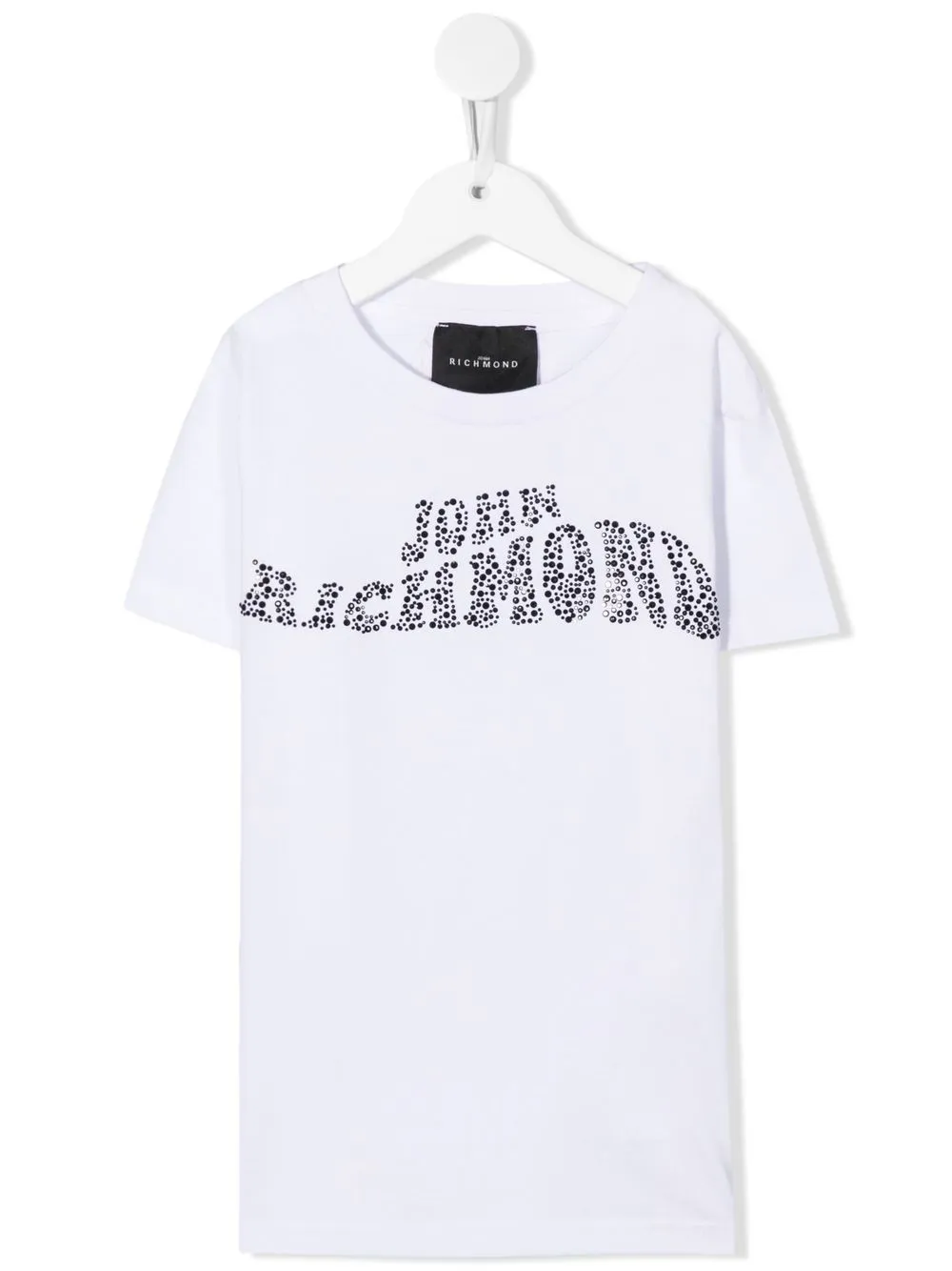 

John Richmond Junior playera con logo y apliques - Blanco