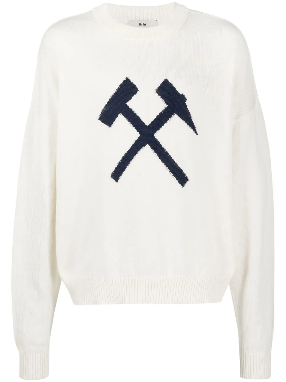 Gmbh Walter Intarsia Organic Cotton Sweater In White