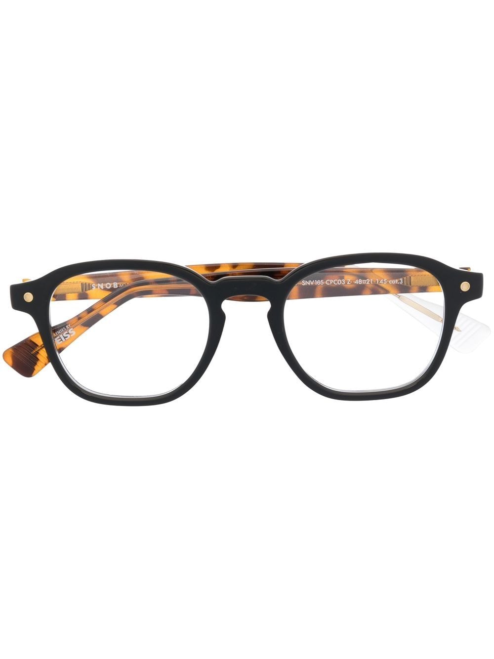 tortoiseshell-effect square-frame glasses