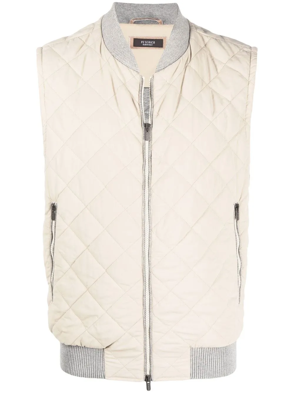 

Peserico quilted-finish zipped gilet - Neutrals