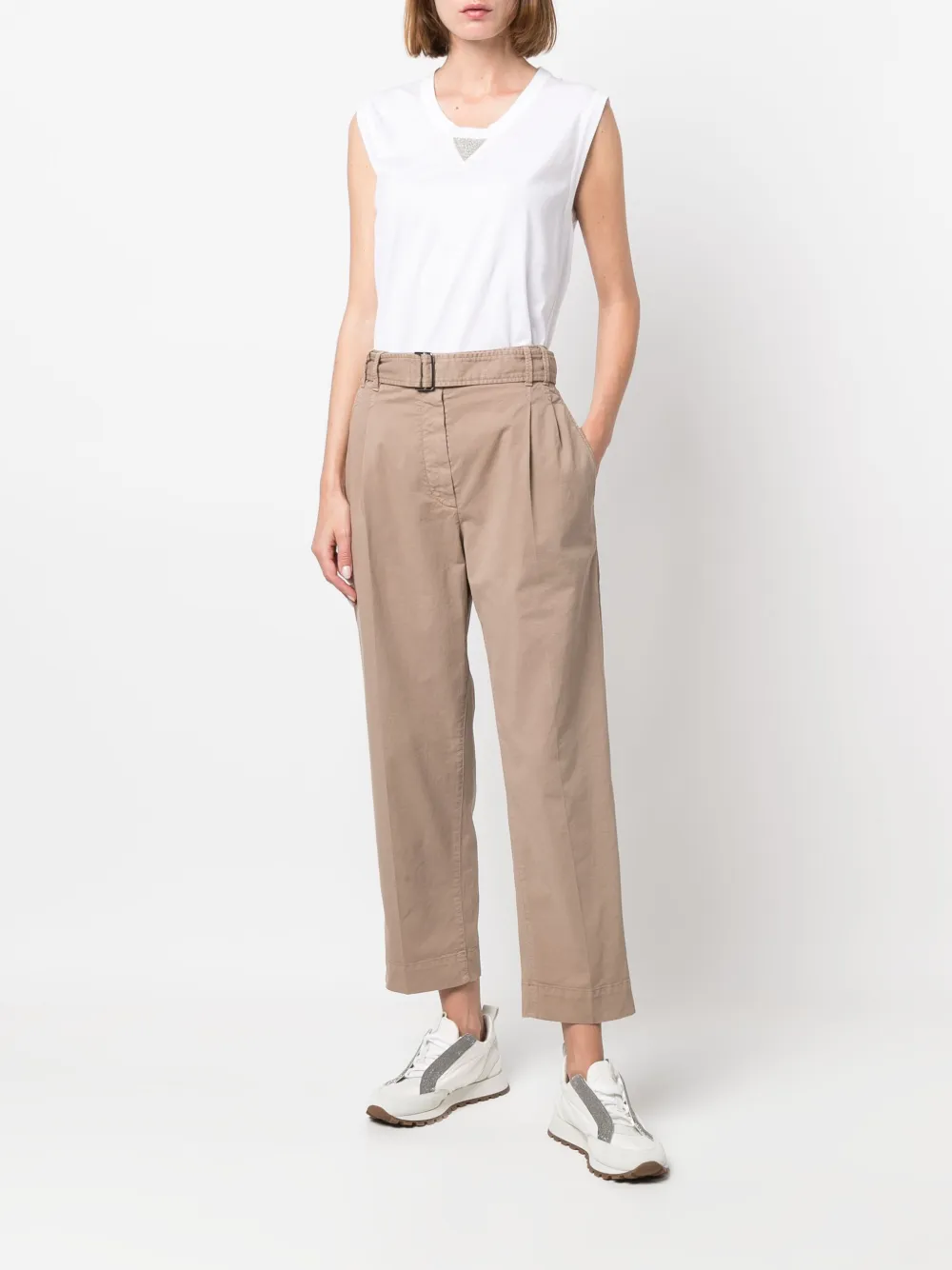 Brunello Cucinelli belted straight-leg chinos | Straight-Leg Pants | Image 2