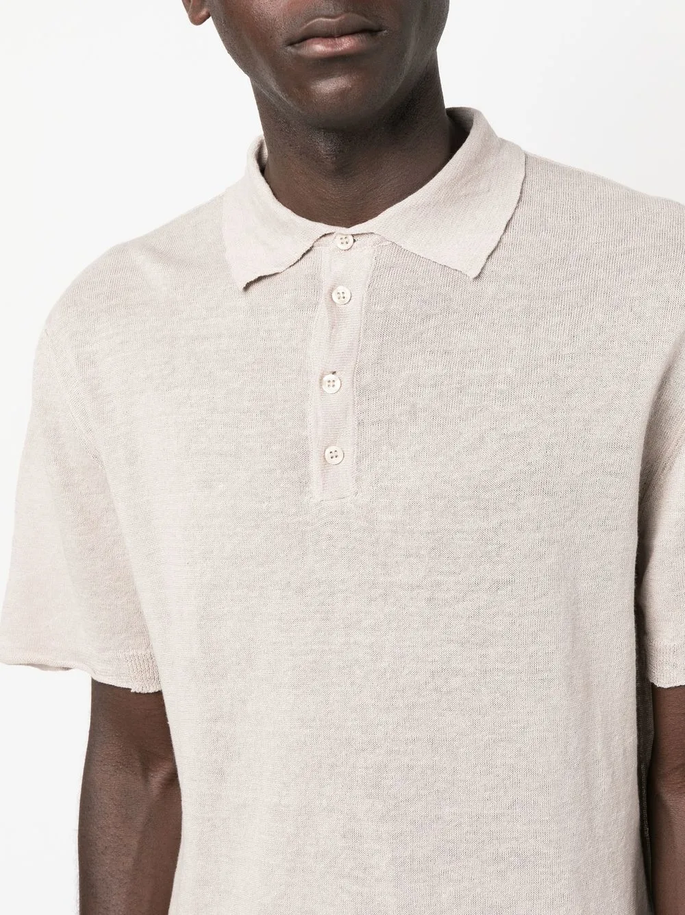 Costumein Fijngebreid poloshirt Beige