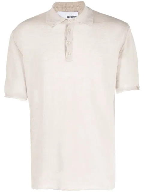 Costumein fine-knit polo shirt