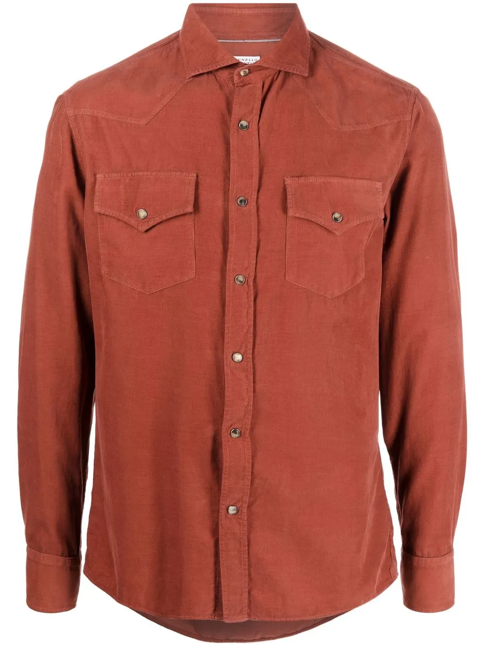 

Brunello Cucinelli flap-pockets cotton shirt - Orange