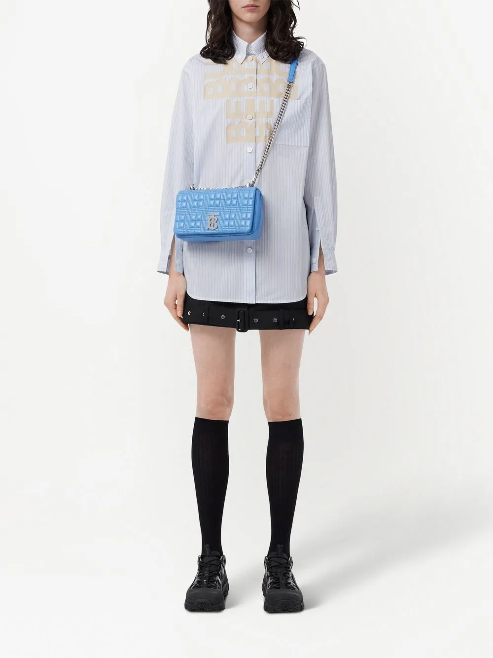 Burberry Blouse met logoprint - Blauw