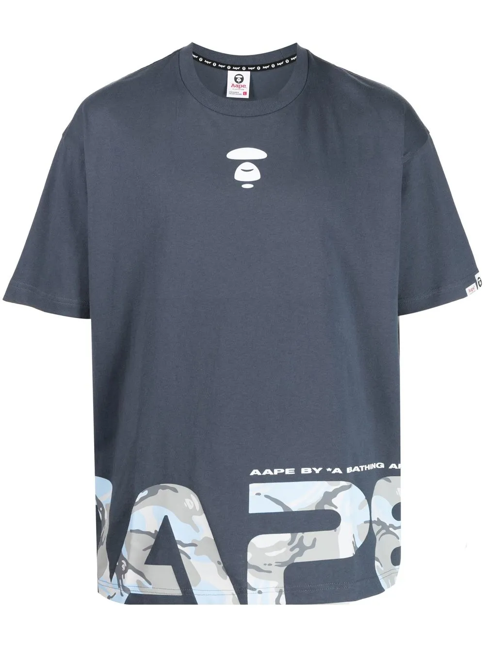 

AAPE BY *A BATHING APE® Milo-print cotton T-shirt - Blue