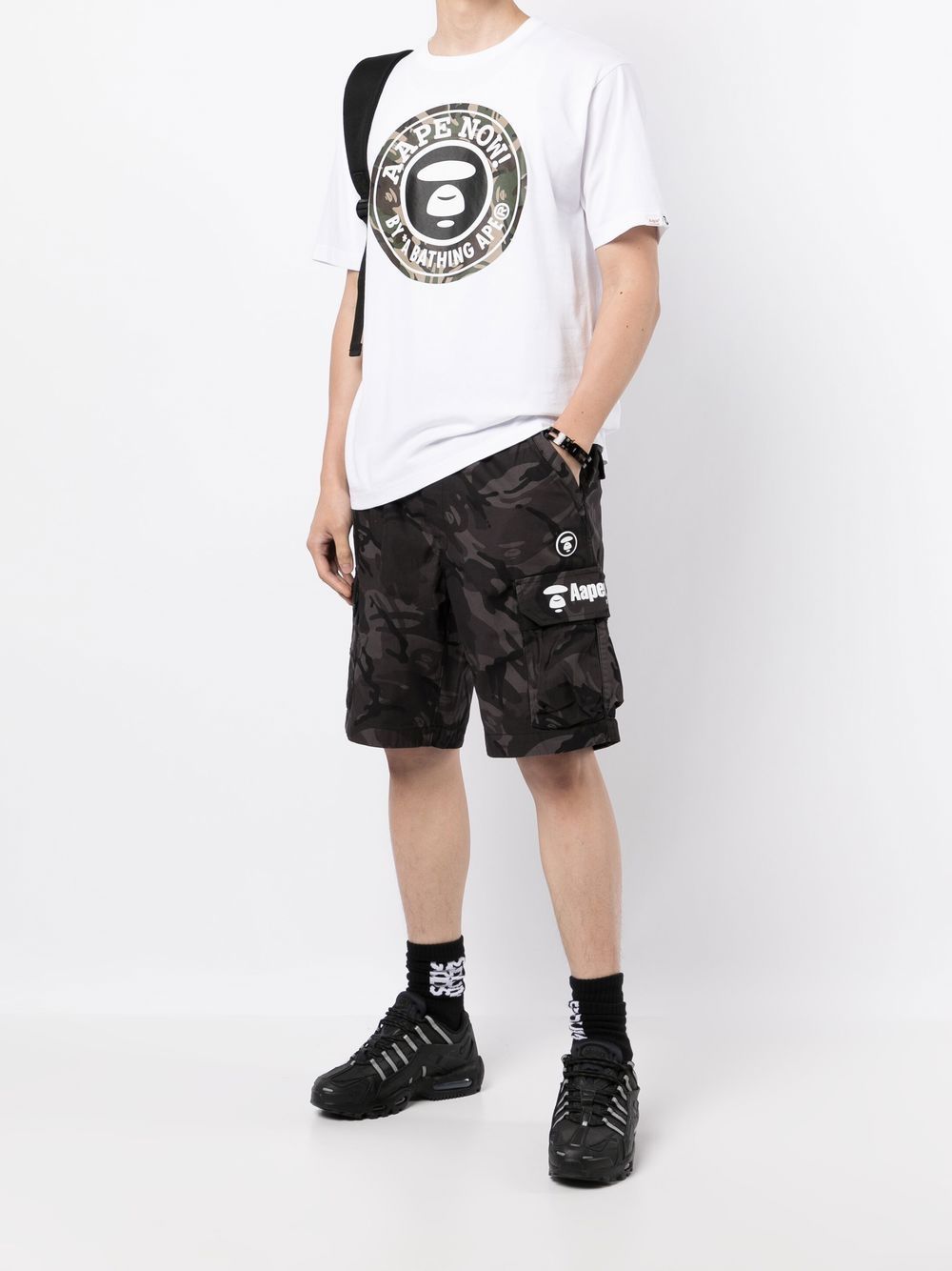 AAPE BY *A BATHING APE® T-shirt met logoprint - Wit