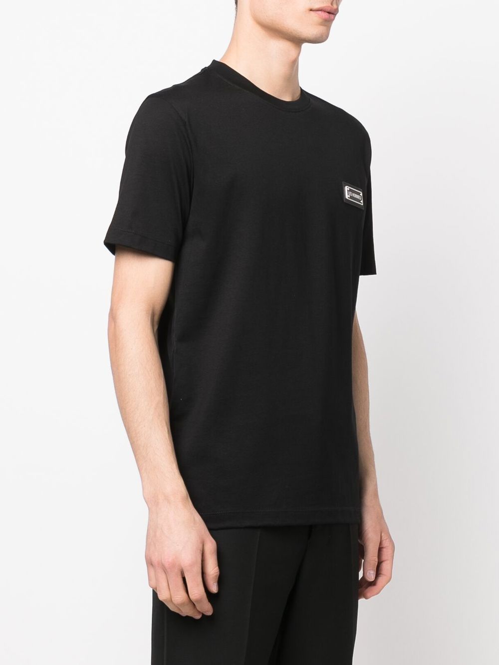 Shop Les Hommes Logo-plaque Short-sleeved T-shirt In Black