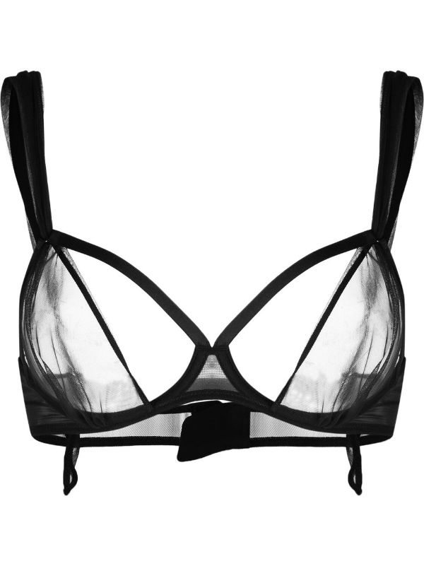 French Style Soft Transparent Mesh Bra Set For Women, White