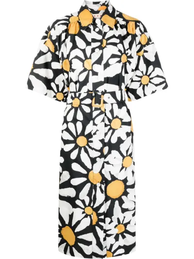 floral belted shirt dress | Marni 