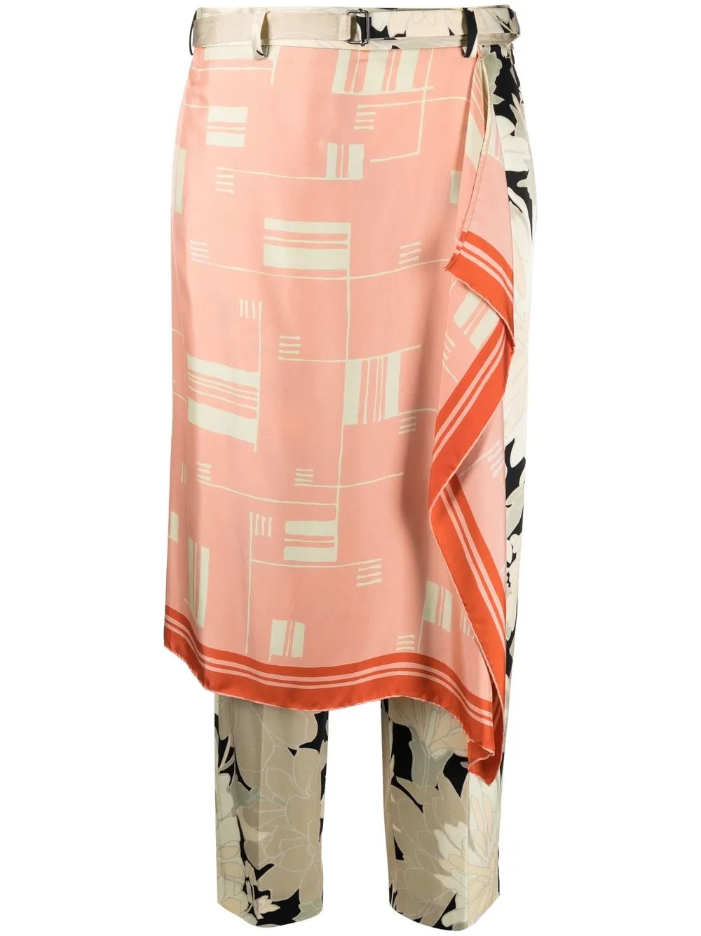 

Dries Van Noten Pre-Owned 2000s geometric-print silk trousers - Pink