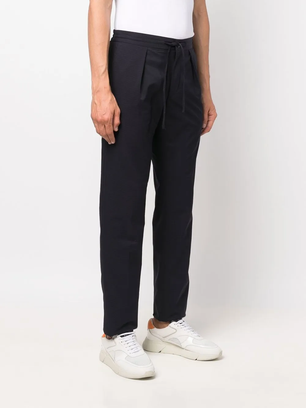 Incotex Tapered Virgin-wool Trousers In Blue