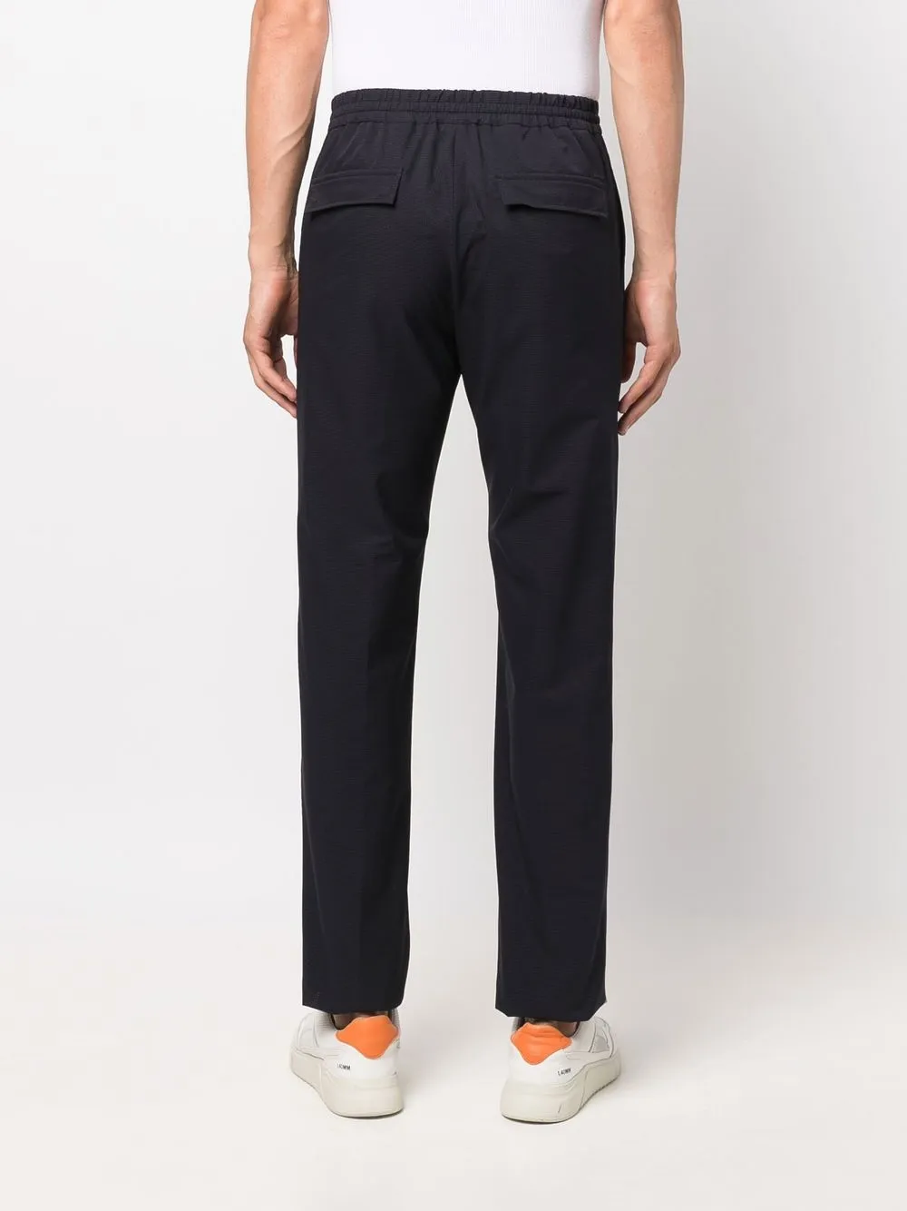 Incotex Tapered Virgin-wool Trousers In Blue
