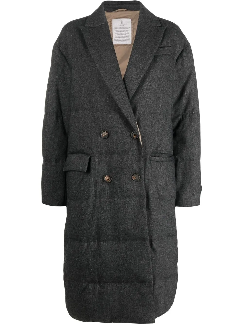 

Brunello Cucinelli abrigo capitonado oversize - Gris